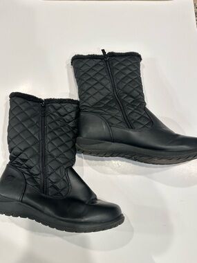 totes Quilted Mid-Calf Winter Boots - Black